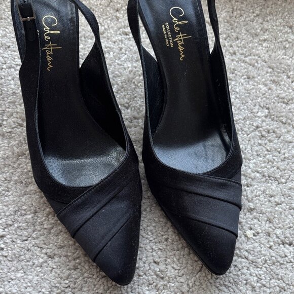 Vintage Cole Haan Collection Made in Italy Elegant Black Slingback Heels - Picture 12 of 12
